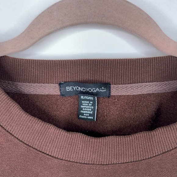 Beyond Yoga Oversized Sweatshirt Brown Espresso Luxe Fleece Soft Neutral XL - Picture 7 of 11
